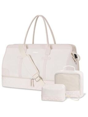 Large Weekender Overnight Bag Women Travel Duffel Shoe Compartment Wet Pocket